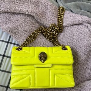 Yellow Leather Bag with Chain Strap